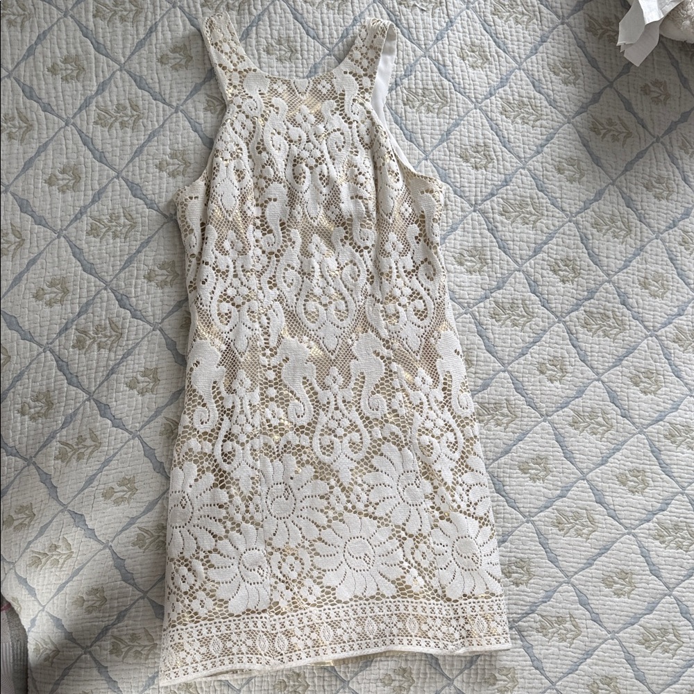 Lilly Pulitzer White and Cream Lace Mini Dress